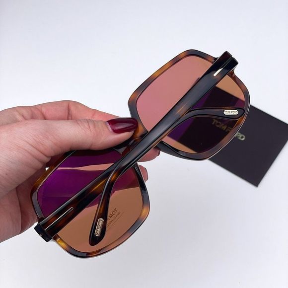 Tom Ford FT0992 DELPHINE 52E Sunglasses Havana Brown Oversized Women - Picture 6 of 12